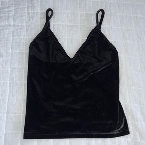PacSun black velvet tank top